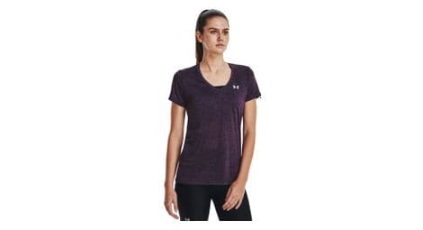 Maillot manches courtes femme under armour tech twist violet