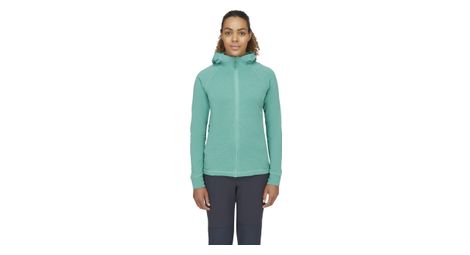 Polaire a capuche femme rab nexus turquoise