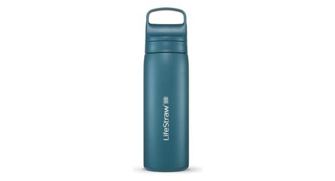 Bouteille filtre à eau lifestraw go 2.0 laguna sarcelle isolée en acier inoxydable 500 ml-bleu