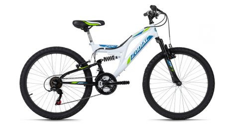 Vtt enfant 24  tout suspendu zodiac blanc-vert tc 38 cm ks cycling