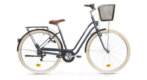 Velo de ville btwin elops 520 cadre bas bleu nuit