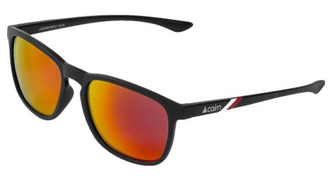 Lunettes unisexe cairn josh polarisé noir mat rouge