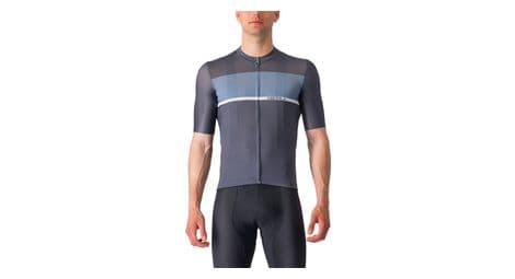 Maillot manches courtes castelli tradizione bleu/gris