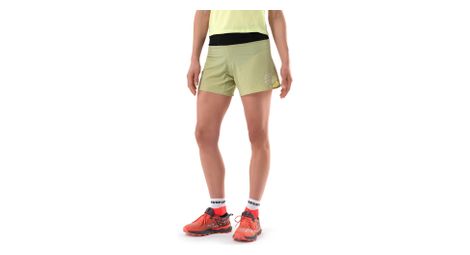 Pantalón corto de trail compressport verde para mujer
