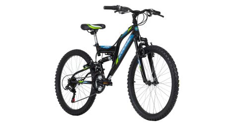 Vtt enfant tout suspendu 24  zodiac noir-vert tc 38 cm ks cycling