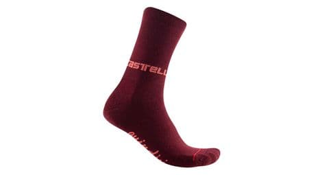 Par de calcetines castelli quindici soft merino rojo