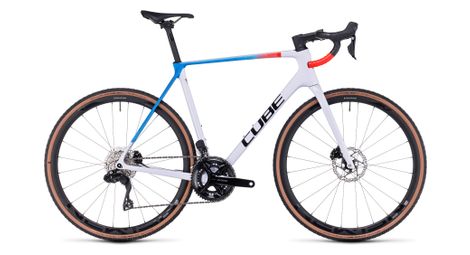 Cube cross race c:62 slx cyclocross fiets shimano 105 di2 12s 700 mm teamline grijs blauw rood 2023