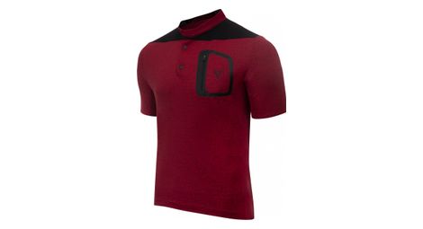 Maillot manches courtes gravel lebram parpaillon gris bordeaux coupe droite