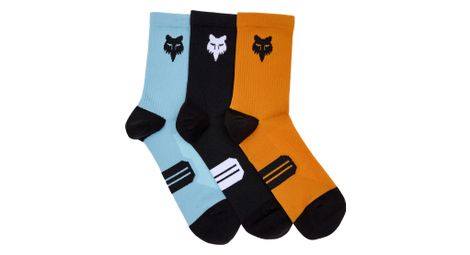 3 paia di calzini fox ranger 6' blu/nero/arancione