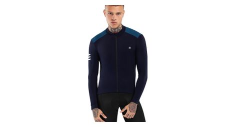 Maillot vélo thermique homme cyclisme srx m4 cubilla bleu marine