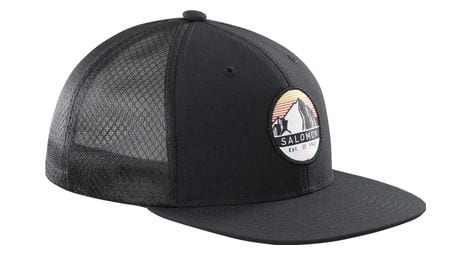 Casquette salomon trucker flat cap noir unisexe