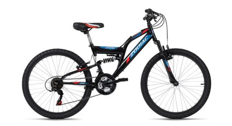 Vtt enfant tout suspendu 24  zodiac noir-rouge tc 38 cm ks cycling