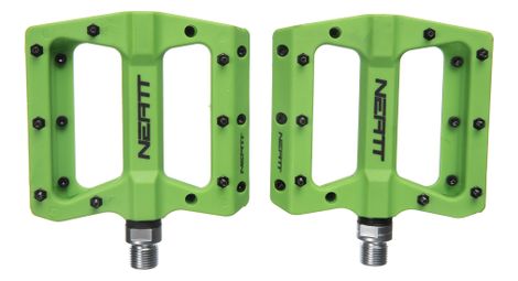 Paar neatt composite flat pedals 8 spikes groen