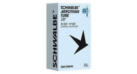 Camera d'aria leggera Schwalbe Aerothan Gravel/Allroad con valvola Schwalbe Clik SCV17AE, 700 mm, Presta, 40 mm