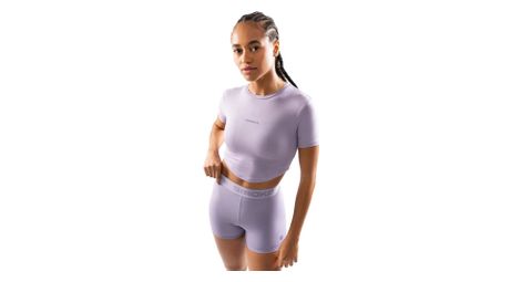 T-shirt crop top fitness manches courtes femme harmony pourpre