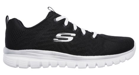 Chaussures Lifestyle Skechers Gracefulget Connected Noir/Blanc Femme