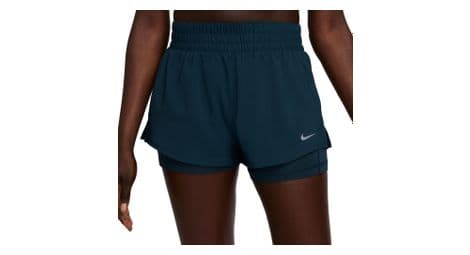 Pantalón corto nike one 3in azul 2 en 1 para mujer