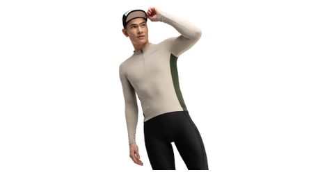 Maillot cyclisme gravel manches longues homme gm3 dempster beige
