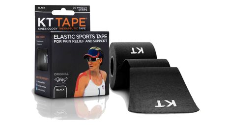 KT TAPE Roll precut tape COTON ORIGINAL Black 20 tapes