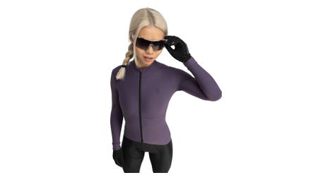 Maillot vélo thermique manches longues femme cyclisme m7 trueba pourpre