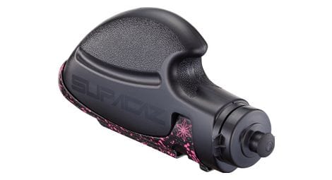 Supacaz trifly carbon neon pink bottle holder with aero bottle