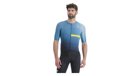 Maillot sportful bomber de manga corta azul/amarillo