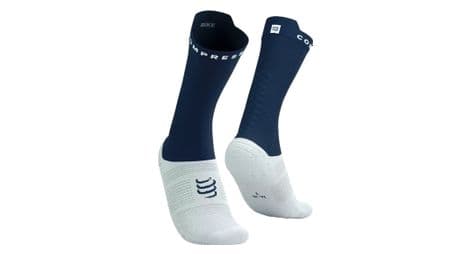 Chaussettes compressport pro racing socks v4.0 bike bleu/blanc