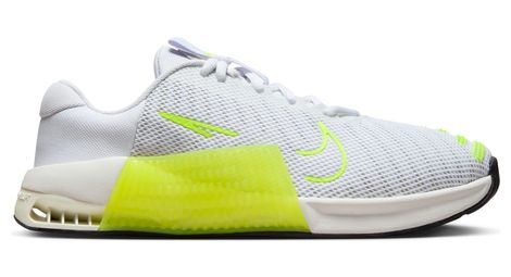 Nike metcon 9 trainingsschuhe weiß/gelb damen