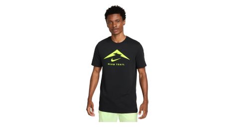 Maillot de manga corta nike dri-fit trail logo negro hombre