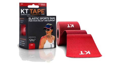 Bande predecoupee kt tape coton original rouge 20 bandes