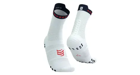 Compressport pro racing socks v4.0 run high white/blue