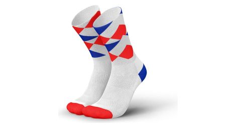 Chaussettes de running incylence peaks blanc rouge bleu