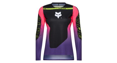 Camiseta de manga larga fox flexair elevated negra/morada para mujer