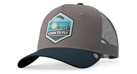 Casquette trucker pour hommes et femmes the indian face born to fly gris