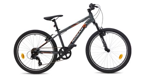 Velo vtt enfant nogan gravel pro 24 pouces graphite grey