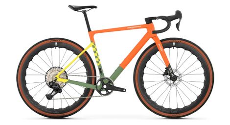 Vélo de Gravel Megamo Silk 03 Shimano GRX Di2 12V 700 mm Orange/Vert/Jaune 2026