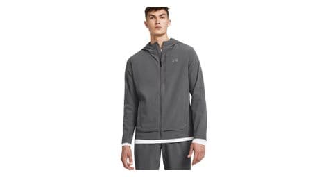 Under armour outrun the storm chaqueta cortaviento gris hombre
