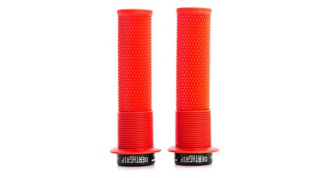 Paire de grips dmr deathgrip avec flanges rouge