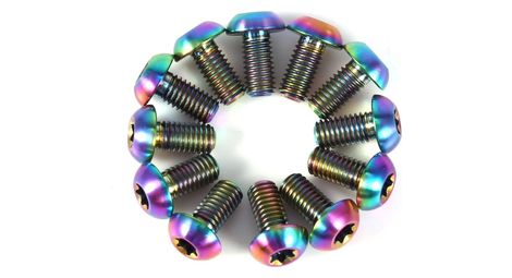 Vis torx t25 pour disque de frein – acier inox – m5×9 mm – multicolore – 12 pièces