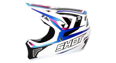 Casque integral shot rogue level blanc/bleu pearly