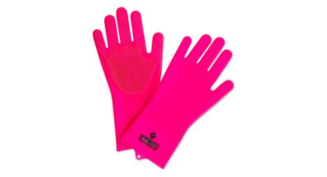 muc off deep scrubber gloves pink