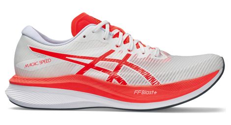 Pe24 asics magic speed 3 blanc rouge homme 45