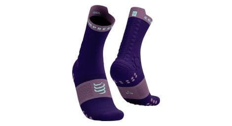 Compressport pro racing v4.0 trail sokken violet / licht violet