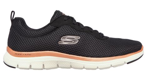 Zapatillas Lifestyle Skechers Flex Appeal 4.0 Brilliant View Negro/Dorado/Rosa para mujer