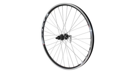 Roue vtt 26  combo arriere noir double paroi oeillet moyeu shimano acera disc centerlock pour shimano-sram 10-9v. noir rayon argent blocage (utilisation v-brake ou disc)