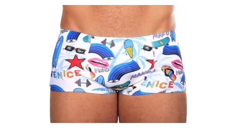 Maillot de bain mako shorty venice beach blanc multicolore