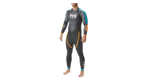 Combinaison de triathlon tyr hurricane cat 2 noir bleu orange