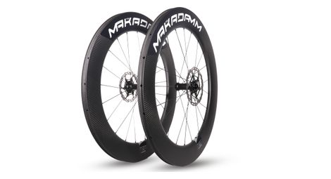 Paire de roues carbone route – MaKadamm evora 79 disc xpremium à pneus – 1492 gr la paire – centerlock – axe 12x100 | 12x142