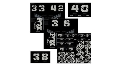 Kit stickers fox racing shox fourche et amortisseur gris