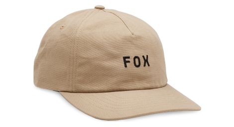 Fox wordmark adjustable cap beige